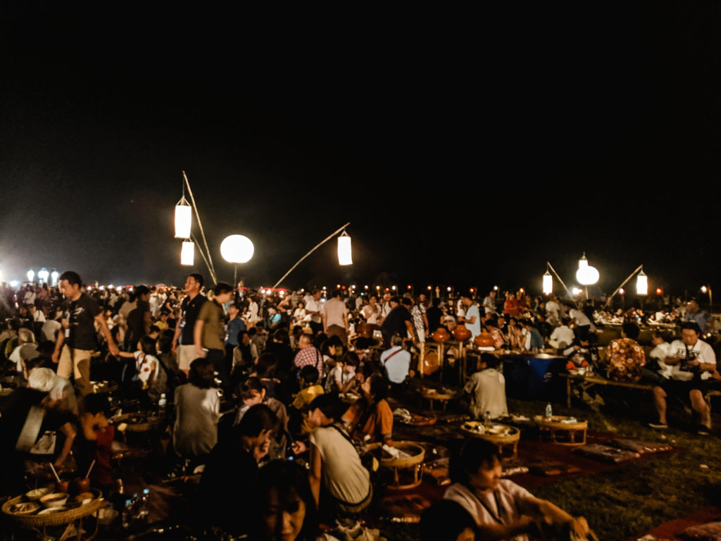 Eating Area At Yi Peng Lantern Festival Chiang Mai Thailand