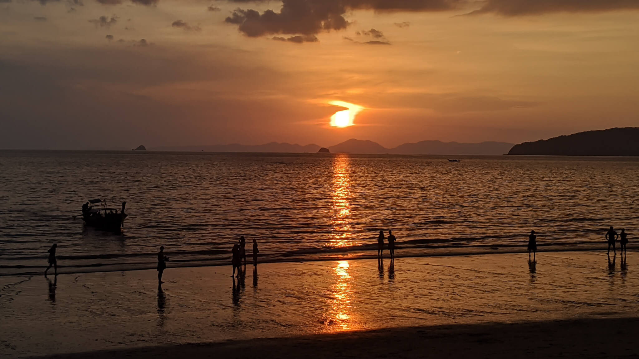 Sunset At Ao Nang Beach Krabi Thailand