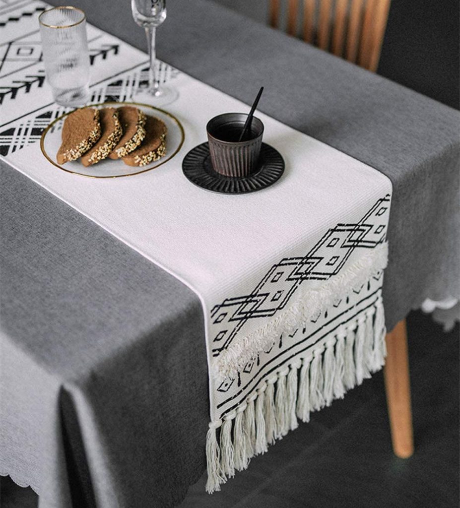KIMODE Moroccan Fringe Table Runner