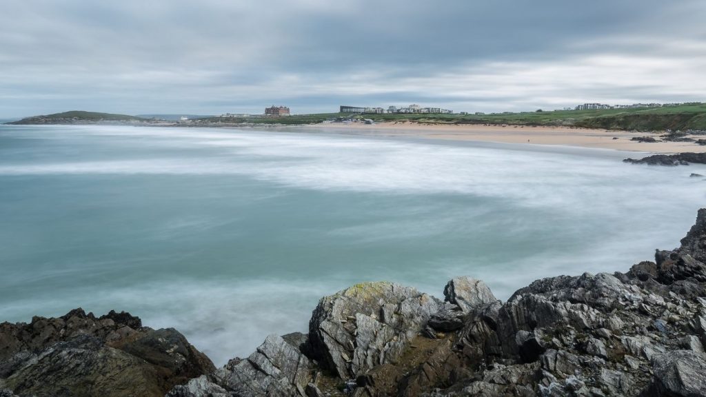 Surf At Fistral Beach In Cornwall