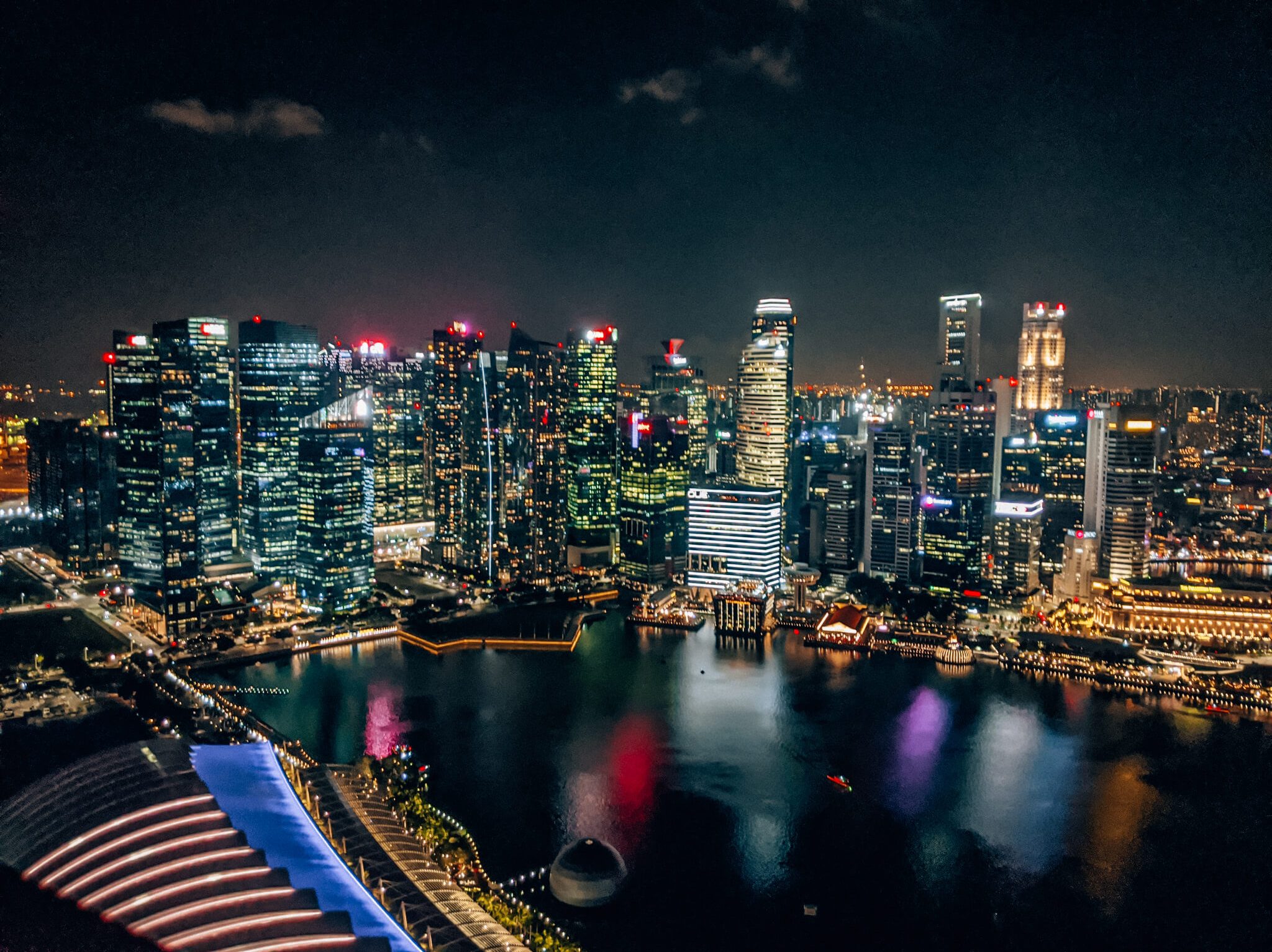 Singapore skyline at night