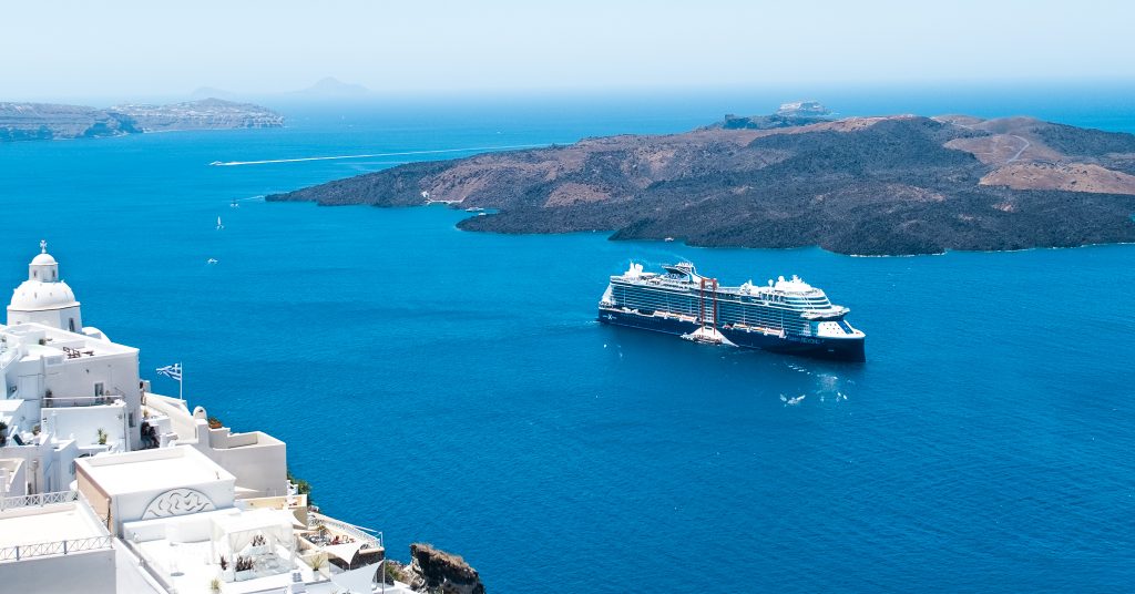 Celebrity Beyond Cruise Ship From Thira Santorini by Noor The Veiled Explorer