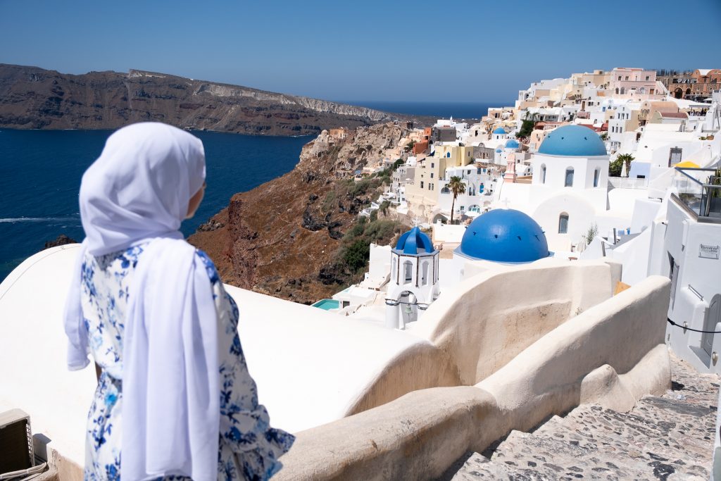 Muslim Friendly Santorini Greece hijabi solo female traveller